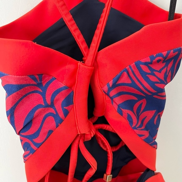 PATBO Pua Halterneck Silk Crepe Botanical Print Beach Maxi Dress Sz M - Picture 5 of 8